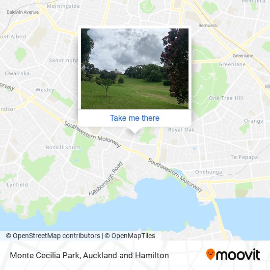 Monte Cecilia Park map