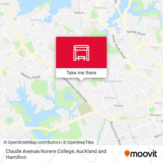 Claude Avenue/Aorere College map