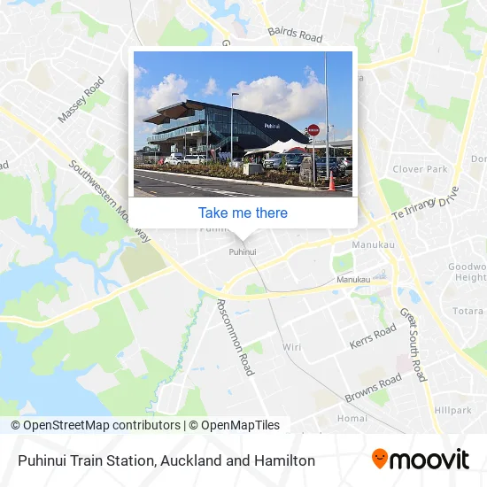 Puhinui Train Station map
