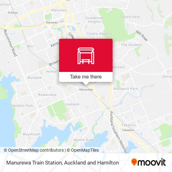 Manurewa Train Station map