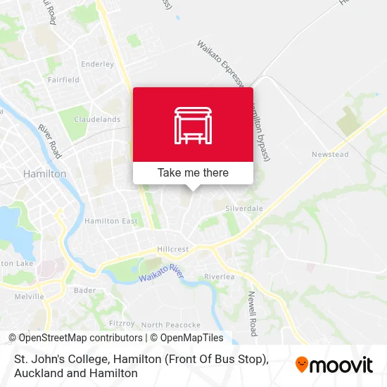 St. John's College, Hamilton (Front Of Bus Stop) map