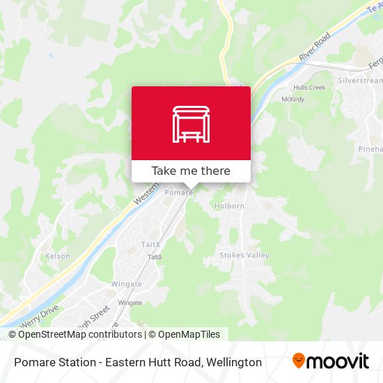 Pomare Station - Eastern Hutt Road map