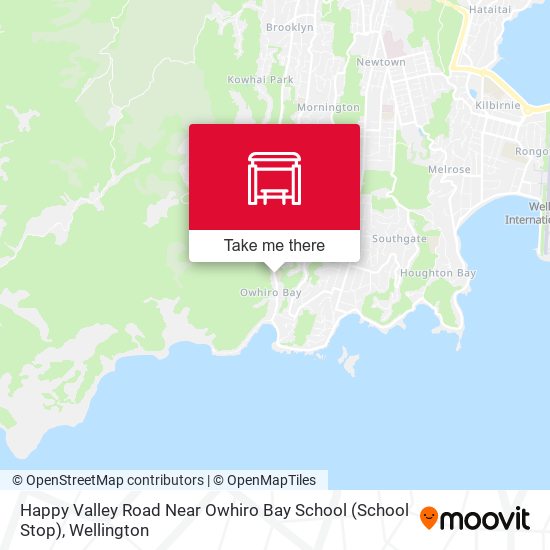 Happy Valley Road Near Owhiro Bay School (School Stop) map