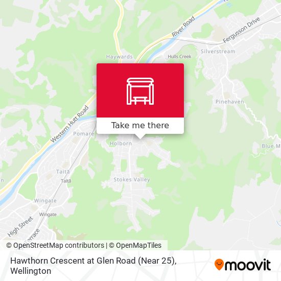 Hawthorn Crescent at Glen Road (Near 25) map