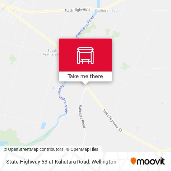 State Highway 53 at Kahutara Road map