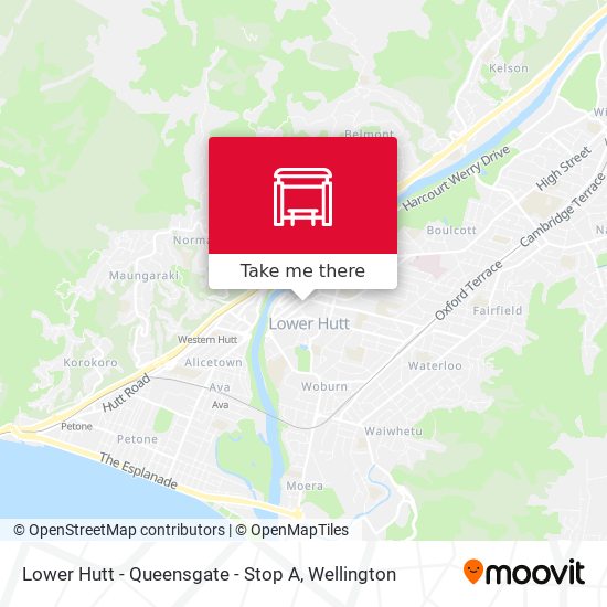 Lower Hutt - Queensgate - Stop A map