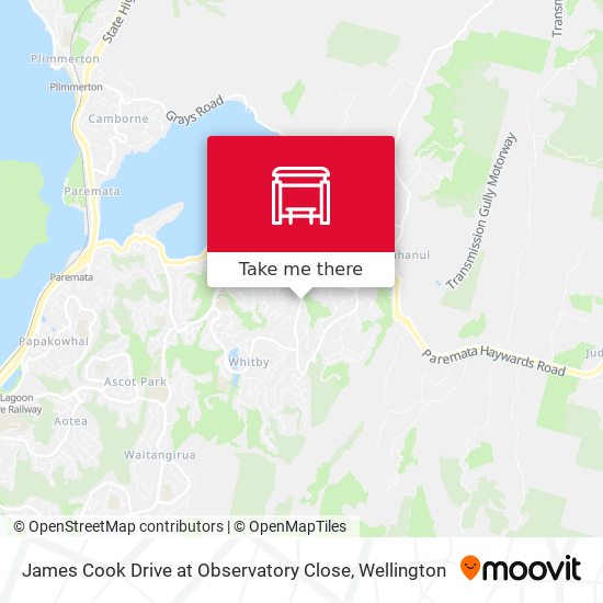 James Cook Drive at Observatory Close map