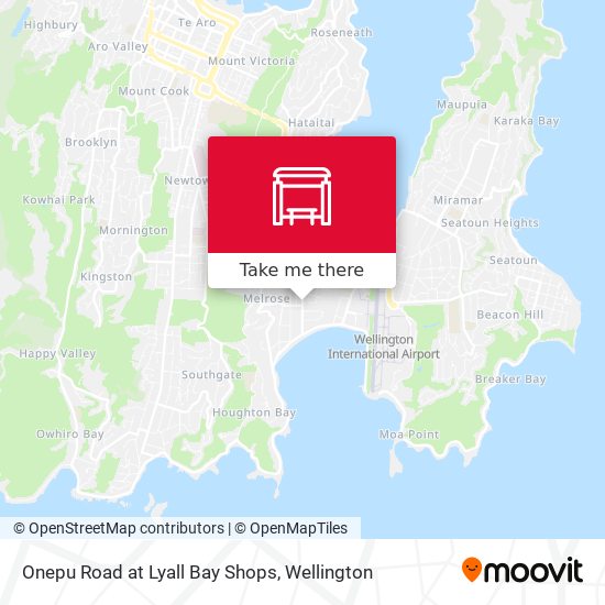 Onepu Road at Lyall Bay Shops map