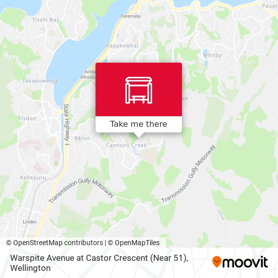 Warspite Avenue at Castor Crescent (Near 51) map