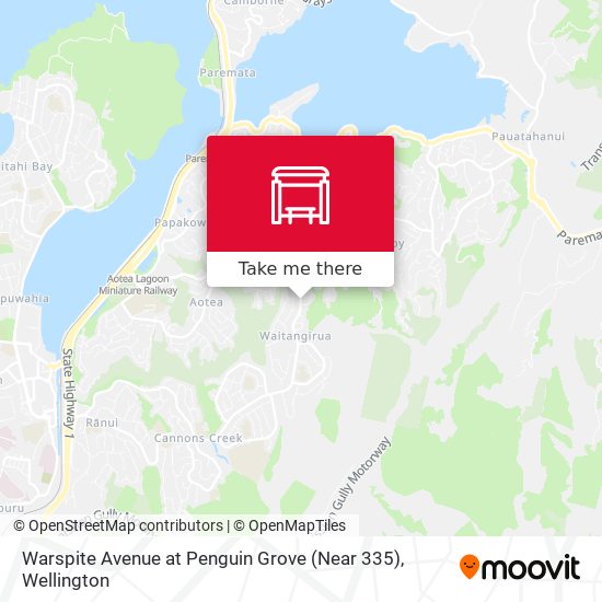 Warspite Avenue at Penguin Grove (Near 335) map