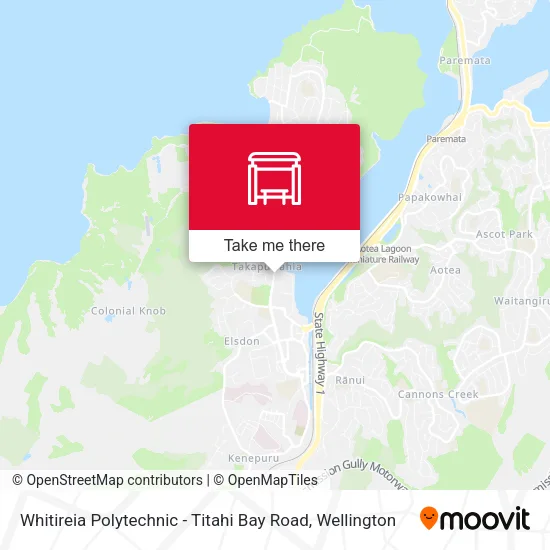 Whitireia Polytechnic - Titahi Bay Road map