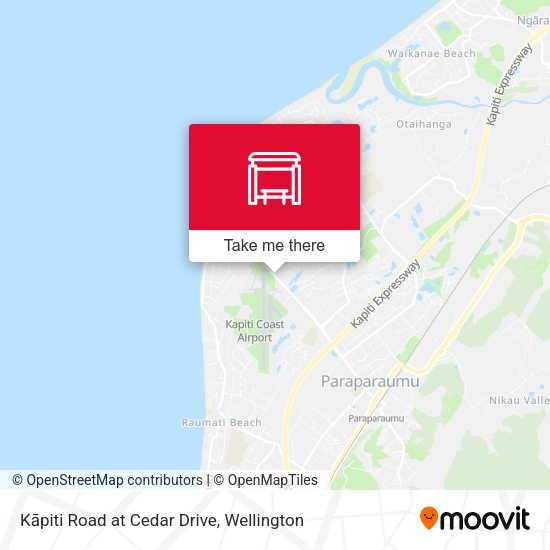 Kāpiti Road at Cedar Drive map