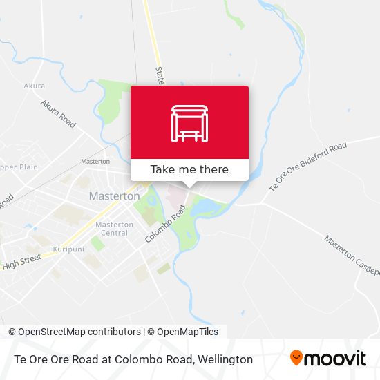 Te Ore Ore Road at Colombo Road map