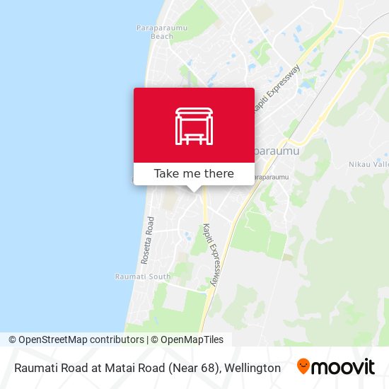 Raumati Road at Matai Road (Near 68) map