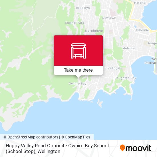 Happy Valley Road Opposite Owhiro Bay School (School Stop) map