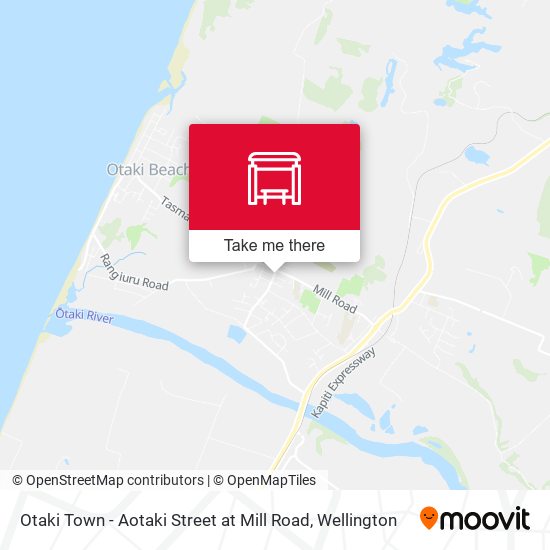 Otaki Town - Aotaki Street at Mill Road map