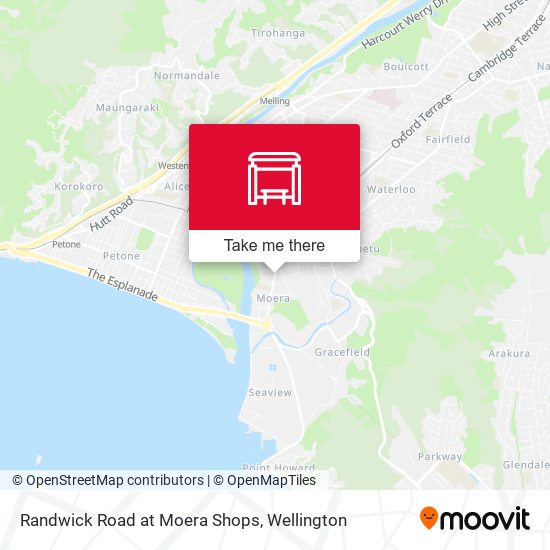 Randwick Road at Moera Shops map