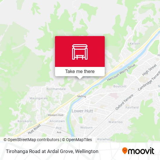 Tirohanga Road at Ardal Grove map
