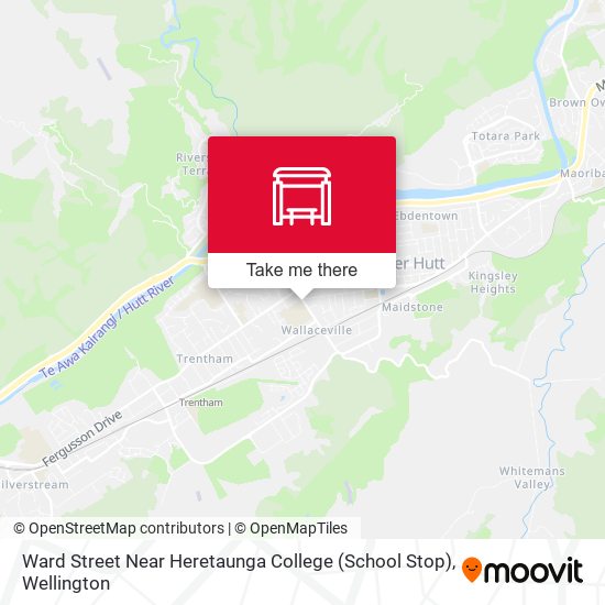 Ward Street Near Heretaunga College (School Stop) map