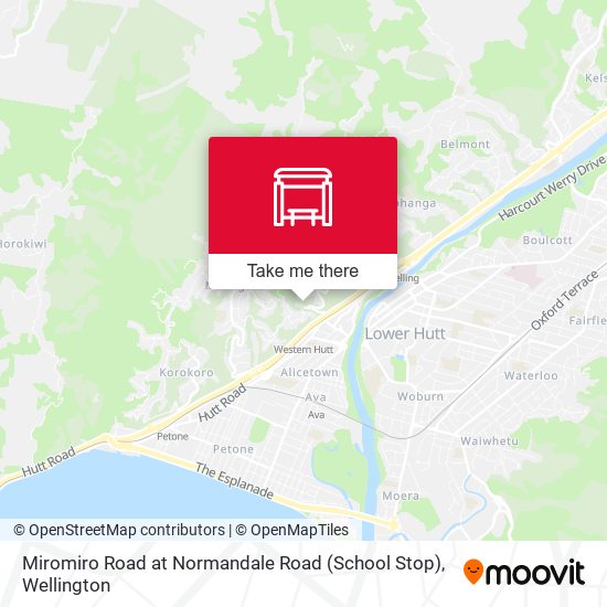 Miromiro Road at Normandale Road (School Stop) map