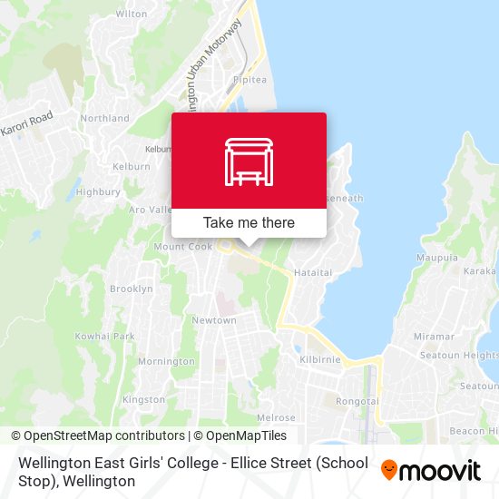 Wellington East Girls' College - Ellice Street (School Stop) map