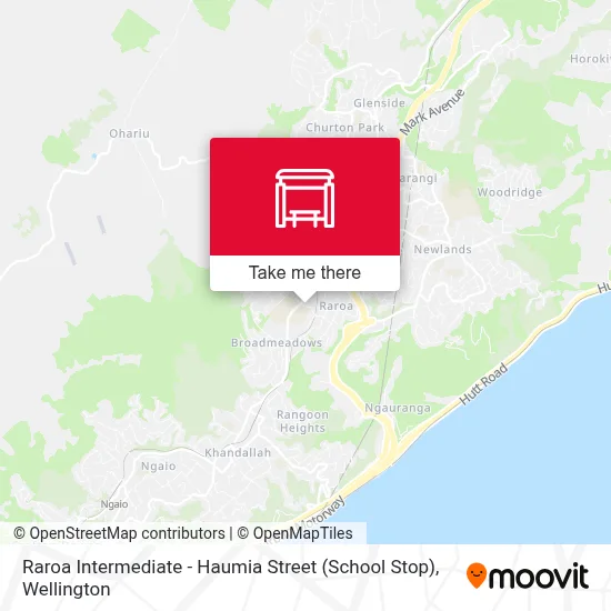 Raroa Intermediate - Haumia Street (School Stop) map