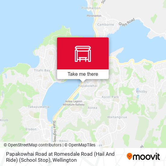 Papakowhai Road at Romesdale Road (Hail And Ride) (School Stop) map