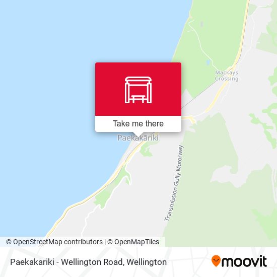 Paekakariki - Wellington Road map