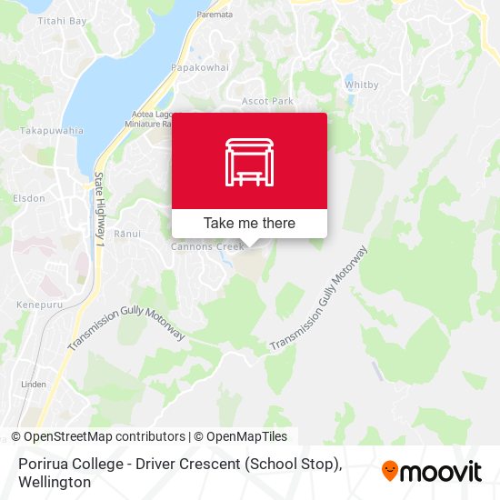 Porirua College - Driver Crescent (School Stop) map