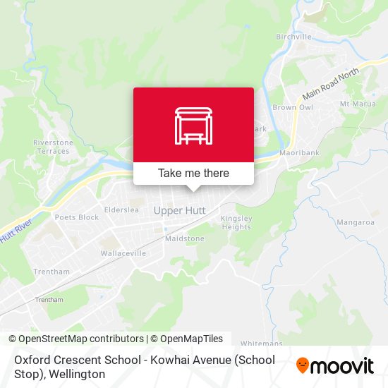 Oxford Crescent School - Kowhai Avenue (School Stop) map