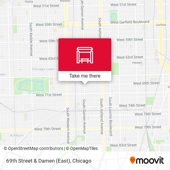 69th Street & Damen (East) map