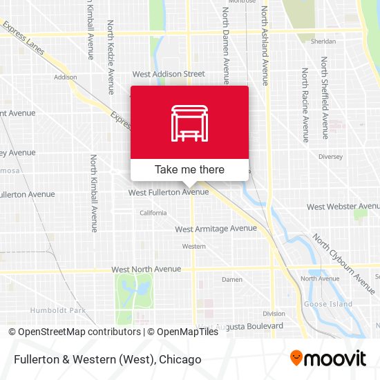 Fullerton & Western map