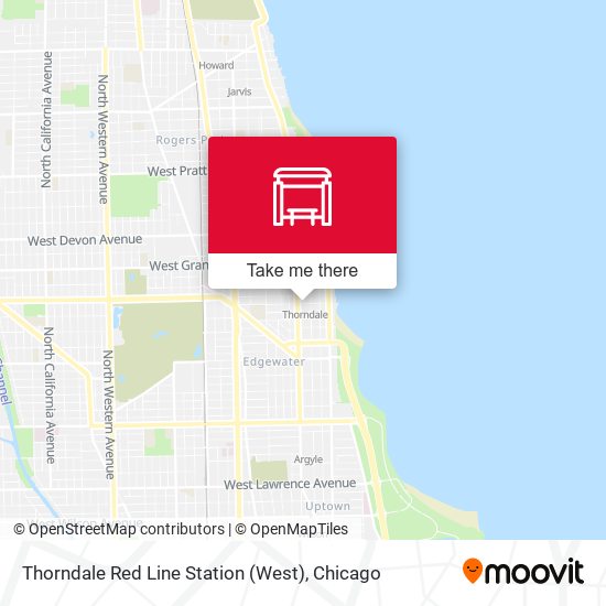Thorndale Red Line Station (West) map