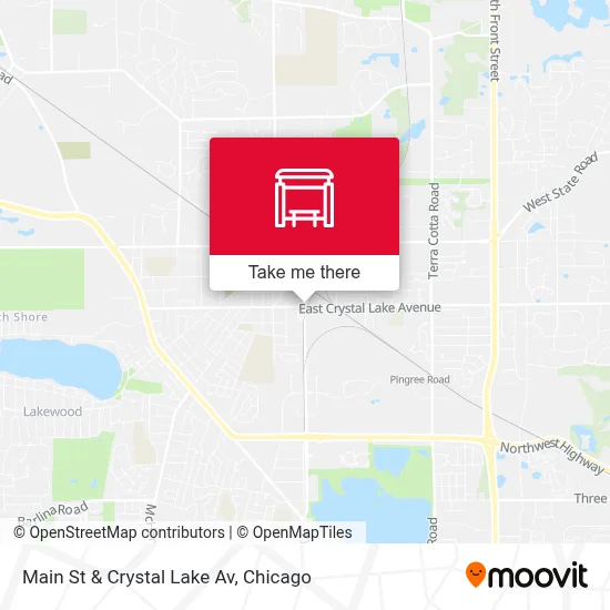 Main St & Crystal Lake Av map