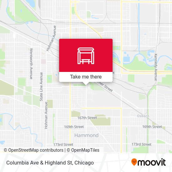 Columbia Ave & Highland St map
