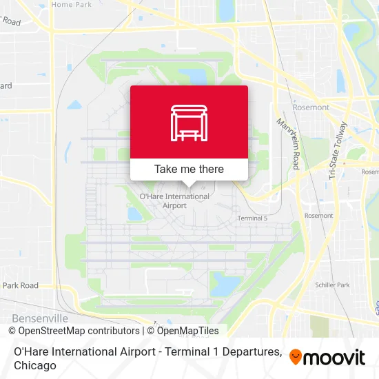 O'Hare International Airport - Terminal 1 Departures map