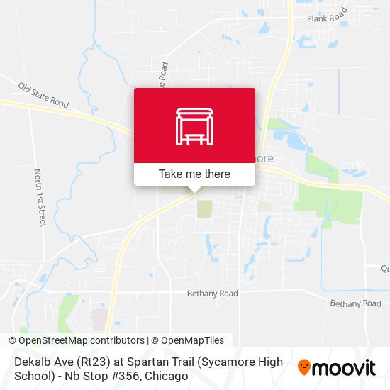 Mapa de Dekalb Ave (Rt23) at Spartan Trail (Sycamore High School) - Nb Stop #356