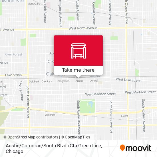 Mapa de Austin / Corcoran / South Blvd. / Cta Green Line