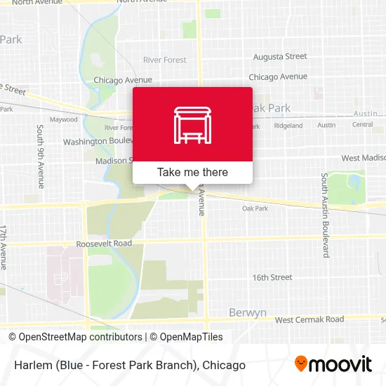 Harlem (Blue - Forest Park Branch) map