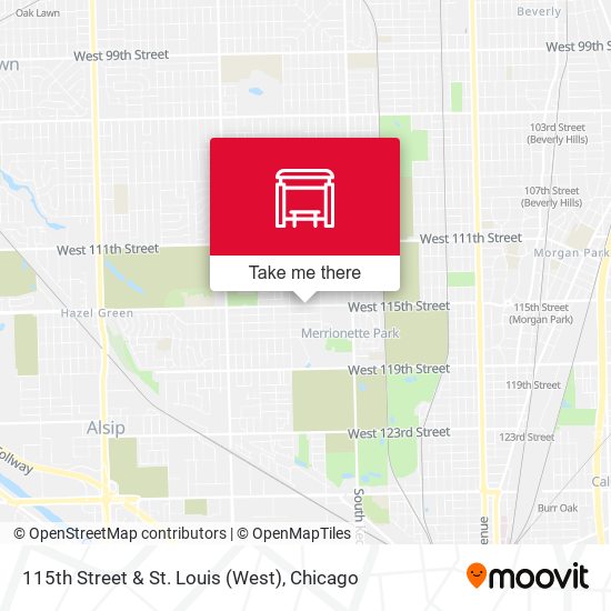 115th Street & St. Louis (West) map