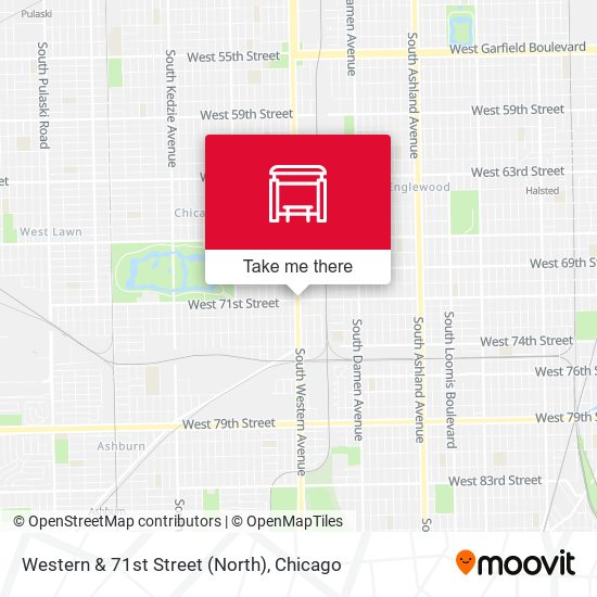 Western & 71st Street (North) map