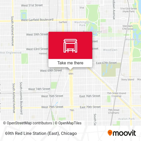 69th Red Line Station (East) map