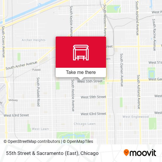 55th Street & Sacramento (East) map