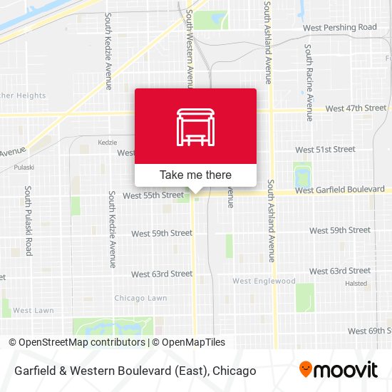 Garfield & Western Boulevard (East) map