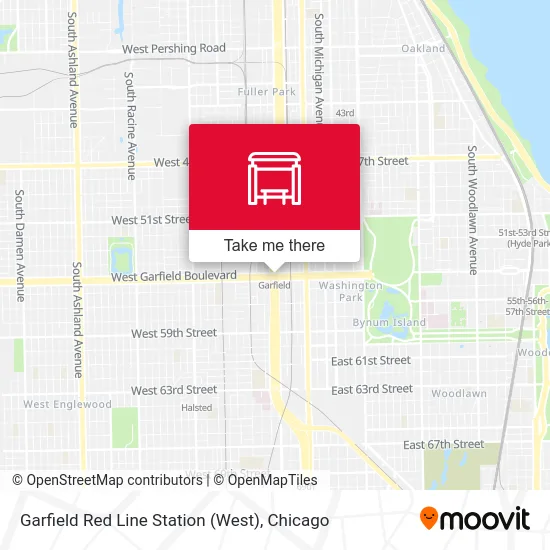 Garfield Red Line Station (West) map