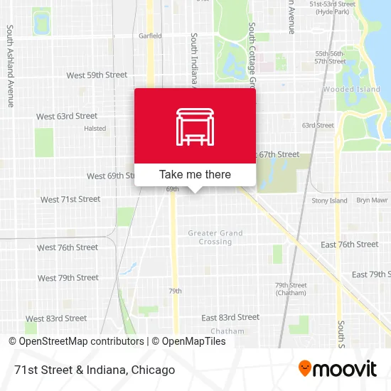 71st Street & Indiana map