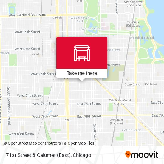 71st Street & Calumet (East) map