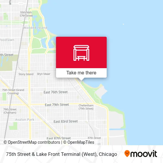 75th Street & Lake Front Terminal (West) map