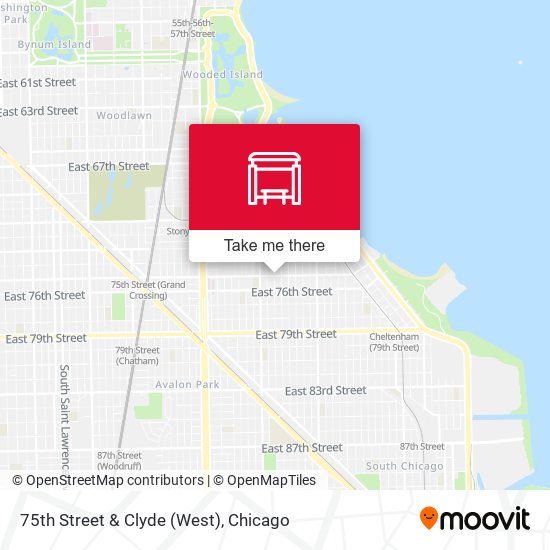 75th Street & Clyde (West) map