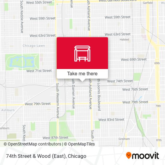 74th Street & Wood (East) map